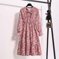 11 Style Summer Women Midi Dress Red Pink Black Green Navy Blue Long Sleeve Floral Casual High Waist A-Line Dresses