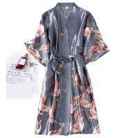 New Mens pajamas bathrobe ชุดนอนผ้าไหมในฤดูร้อน