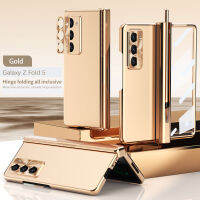 Electroplated บานพับแม่เหล็กสำหรับ Samsung Galaxy Z พับ5 Shell ฟิล์มป้องกันการชนกันแบบบูรณาการพร้อม S Pen