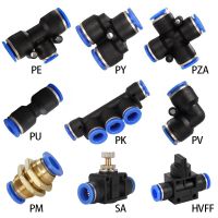 Pneumatic Fitting Tube Connector Fittings Air Quick Water Pipe Push In Hose Quick Couping 4mm 6mm 8mm 10mm 12mm PU PY PE PZA PV Pipe Fittings Accessor