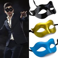 Charming mens mask Halloween masquerade mask for women black handsome half face dress up Zorro mask 【JYUE】