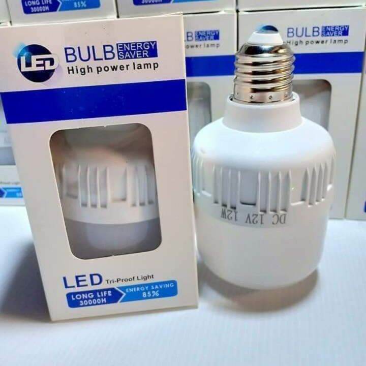 หลอดไฟ-led-12-โวลท์-12-วัตต์-หลอดไฟโซล่าเซลล์-หลอดไฟใช้งานกับแบตเตอรี่
