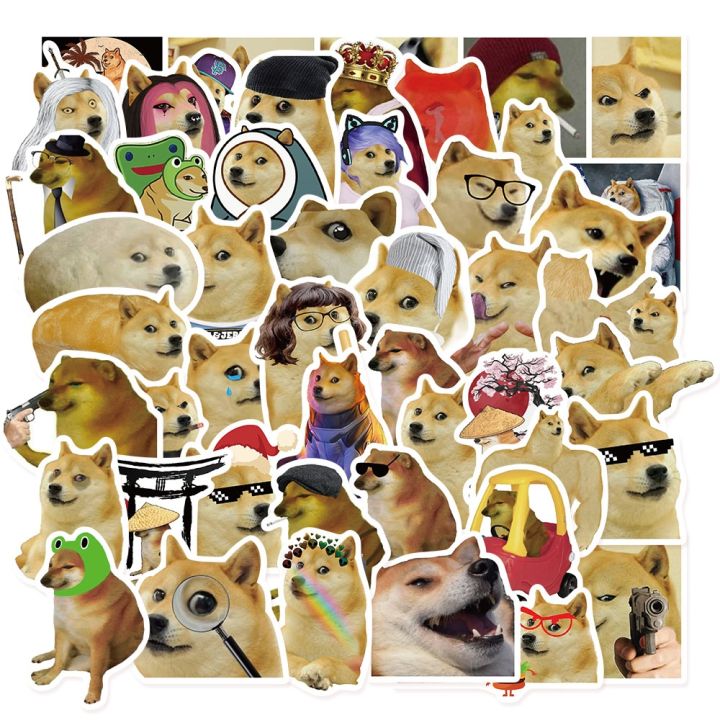 new10-50pcs-funny-dog-meme-stickers-decals-kids-toys-laptop-phone-motorcycle-luggage-car-fridge-guitar-bike-waterproof-sticker
