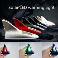 Universal Car Shark Fin Antenna พร้อมไฟเตือน Led พลังงานแสงอาทิตย์ Auto สัญญาณวิทยุหลังคา Anticollision Safety Lights