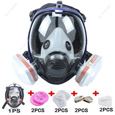 สีเครื่องช่วยหายใจกันฝุ่น Masker Kimia หน้ากากป้องกันแก๊ส6800สเปรย์กำจัดแมลงตัวกรอง Seluruh Wajah ซิลิโคนสำหรับการเชื่อมในห้องปฏิบัติการ