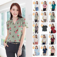 Narinari : MT0601 V-Collar Classic Blouse – เสื้อทำงานคอวี