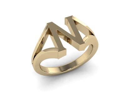 แหวนตัวอักษร N ทองคำ 14KT