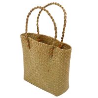 2X Fashion Straw Summer Women Beach Handbags Female Flap Handbags Designer Lady Retro Rattan Handmade Tote Bag(Yellow)