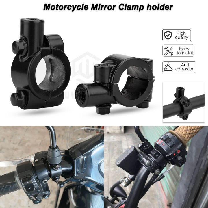 thumbnail image 2 of 10mm To 7/8" Motorcycle Handlebar Mirror Mount Adapter Clamps – Aluminum Alloy, Set Of 2 2 of 6