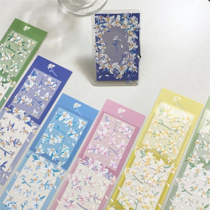 1-pc-ins-creativity-beautiful-color-lily-shiny-laser-sticker-south-korea-simple-hand-account-diy-material-stickers-stationery