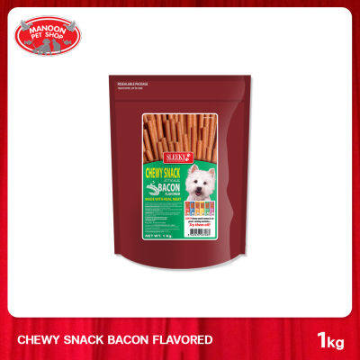 [MANOON] SLEEKY Chewy Stick Bacon Flavored รสเบคอน ขนาด 1 กิโลกรัม (ชนิดแท่ง)