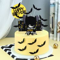 Cartoon Bat Happy Birthday Cupcake Topper Set Super Hero Birthday Cake Topper for Kids Birthday Party Cake Decorations Supplies Party  Games Crafts