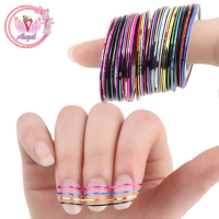 สติ๊กเกอร์ม้วนสีติดเล็บ Tape nail decoration 1 ชุด มี 10 สี 10 ม้วนจ้าา