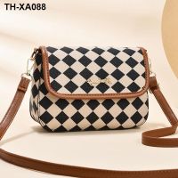 soft leather new lady handbags niche fashion horse bit inclined shoulder bag buckle joker ins