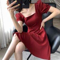 สไตล์วันหยุดโรมัน Tea Break ชุดยาวหญิง R Square Collar พัฟแขนชุดดอกไม้ผู้หญิง Vestido De Mujer Femme Robe