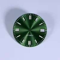 หน้าปัดไม่มีโลโก้ Sunburst เพียงแค่หน้าต่างสีฟ้า Lume นาฬิกาข้อมือ36MM ดำน้ำอุปกรณ์เสริม Dial NH35เต่าหอยเป๋าฮื้อ28.5Mm