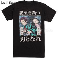 Top Tees Demon Slayer Kimetsu ไม่มี Yaiba Siblings เสื้อยืดผู้ชายคุณภาพสูง100 ผ้าฝ้ายแขนสั้น Cool พิมพ์ Casual Loo