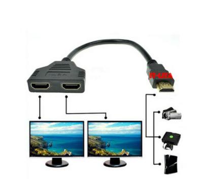 2สองพอร์ตY SPlitter 1080จุดHDMI v1.4ชายกับคู่อะแดปเตอร์หญิง1ใน2จากHDMIแปลงเชื่อมต่อสายเคเบิ้ลสาย