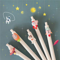 5pcs Astronaut Pen Boys School Supplies Stationery gel Pens Plastic Hard Eraser Holder Gift Pouch