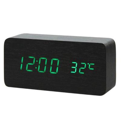 【Worth-Buy】 Led ไม้นาฬิกาปลุกนาฬิกาปลุกอิเล็กทรอนิกส์นาฬิกาปลุก S การควบคุมด้วยเสียงอุณหภูมิจอแสดงผลดิจิตอล Desktable นาฬิกา Despertador