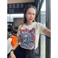 COD lianshai เสื้อยืด Harley-Davidson Womens Retro Bike Graphic Tee