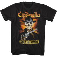 เสื้อยืดคอกลมเสื้อยืด พิมพ์ลาย Rock and Roll Forever Cinderella S-5XL