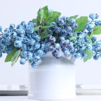 Artificial Plastic Simulation Blueberry Fruit Single Branch Artificial Flower Home Wedding Garden Office Home Decoration