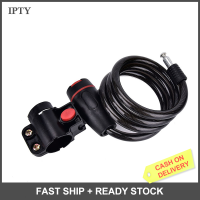 IPTY 1PC สายเหล็ก90ซม.เกลียวล็อคล็อคจักรยานวงจรจักรยานโซ่ + 2กุญแจ