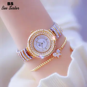 Full diamond hot sale watch womens