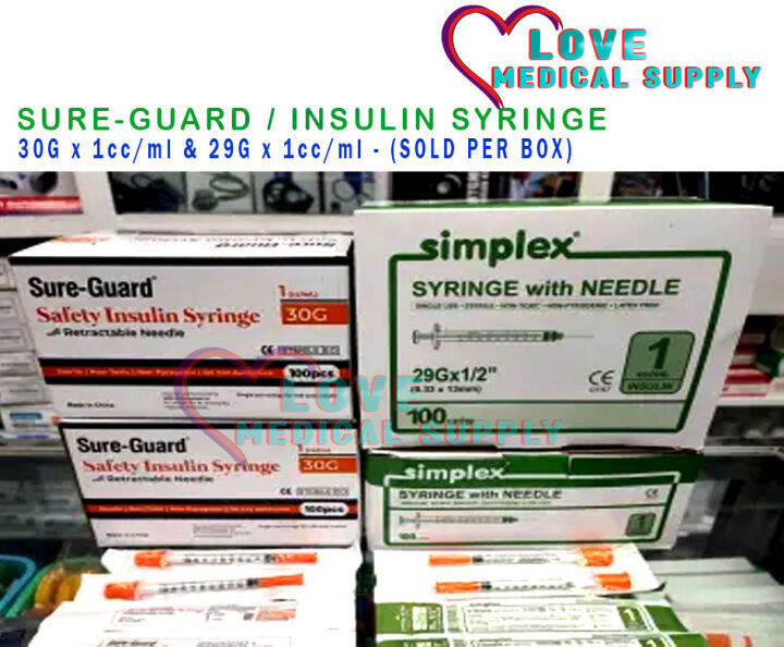 Insulin Syringe 30G x 1cc/ml & 29G x 1cc/ml (SOLD PER BOX) Medical