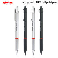 Rotring Rapid PRO M ปากกาลูกลื่นหมึกสีน้ำเงินที่ใส่ปากกาโลหะสีดำ เงินปากกาลูกลื่น1ชิ้น