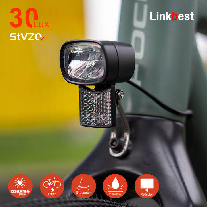 linkbest-bike-light-30-lux-electric-front-headlight-rainproof-led-front-lamp-aluminum-ultralight-ebike-escooter-light