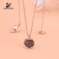 2022 New Swarovski Genuine Round Tennis Racket Clavicle Necklace Cute Girl