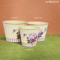 U-RO DECOR กระถางดอกไม้ รุ่น VIOLET ไซส์ L กระถาง ขนาดสินค้า Ø19 x 15 cm. กระถางประดิษฐ์ กระถางตกแต่งบ้าน กระถางแต่งสวน