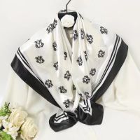 90cm*90cm Fashion Printed Silk Scarf New Spring Summer Shawl Sunscreen Shawl Headband Large Square Scarf Silk Scarf