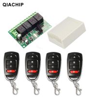 QIACHIP รีเลย์4CH 10A 433.92Mhz DC 6V 12V 24V EV1527ตัวรับโมดูลรีโมทคอนโทรลไร้สาย433Mhz สำหรับจอ DC DIY