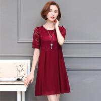 L-5XL Office Lady Party New Slim V-Neck Short Sleeve Plus Size Summer Green Wine Red Black Elegant Women Lace Cocktail Dresses