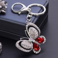 ✕☇┇ EASYA Red Blue Big Rhinestone Butterfly Keychain Chaveiro Cute Fashion Crystal Insect Charm Pendant Handbag Accessories Key Ring