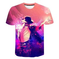 2023 NEWSinger Michael Jackson 3d พิมพ์ผู้ชายผู้หญิงเสื้อยืดแฟชั่น O-Neck แขนสั้น Casual Harajuku Streetshirt Oversize Tops