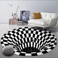 [A VOGUE] 3DIllusion พรมสามมิติวงจร Floorspiral เสื่อหมุนพิมพ์แสงภาพลวงตาพื้นที่ลึกเสื่อ