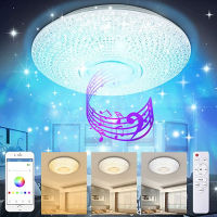 Angella 36วัตต์สมาร์ท WIFI LED ไฟเพดานพร้อมลำโพงบลูทูธ RGB Dimmable APP เข้ากันได้กับ Alexa Google Home ห้องนั่งเล่นแสงโดยรอบ40เซนติเมตร