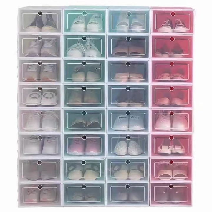 Thickened Transparent Shoe Box Flip Plastic Shoe Box Storage Box