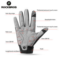 (ร้อน) ROCKBROS ถุงมือจักรยาน U Nisex หน้าจอสัมผัส Windproof เต็มนิ้วสกีกลางแจ้งตั้งแคมป์เดินป่ารถจักรยานยนต์ถุงมือขี่จักรยานอุปกรณ์