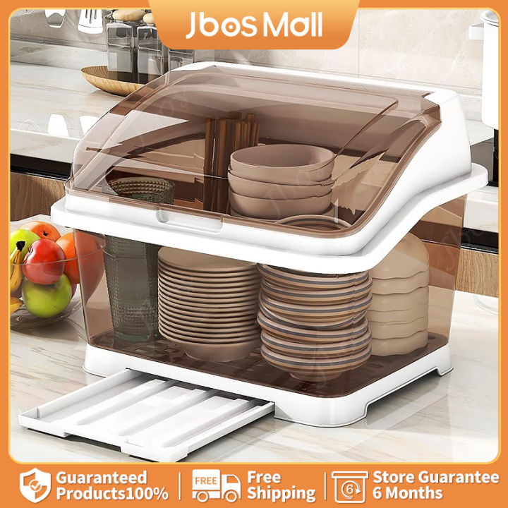 Dish Drainer Rack Household with Lid Chopsticks Cutlery Storage