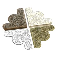 ♈ 4-20pcs Corner Decorative Protectors 43mm Flower Carved Metal No Holes Antique Bronze/Red Copper/Gold/Silver Covers Old Fashion