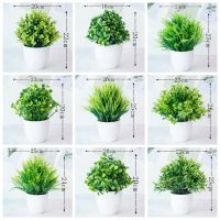 1 Pcs Green Artificial Plants Bonsai Small Tree Pot Plants Fake Flowers Potted Ornaments Home Decoration Hotel Garden Decoratio