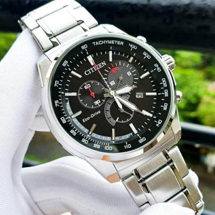 Đồng hồ Nam chính hãng Citizen Chronograph AT2370-55E Eco Drive Size 44,Mặt  đen 6 Kim,Lịch ngày-Năng lượng ánh sáng-Dây kim loại thép cao cấp |  