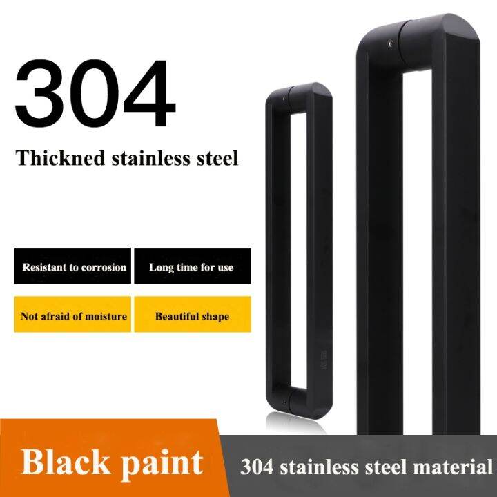 Glass door handle black 304 stainless steel shower room handle shop