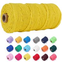 【YD】 100M/Roll 3mm Macrame Cotton Cord Ropes Colored Rope Twisted String Wedding Decoration Supply