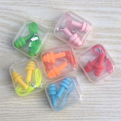 2PCS Anti-Noise Earplugs Nose Clip Case Protective Waterproof Protection Ear Plug Silicone Swim Dive Supplies Security Protect